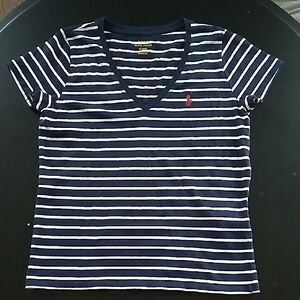 Ralph Lauren Navy Striped Women's Top